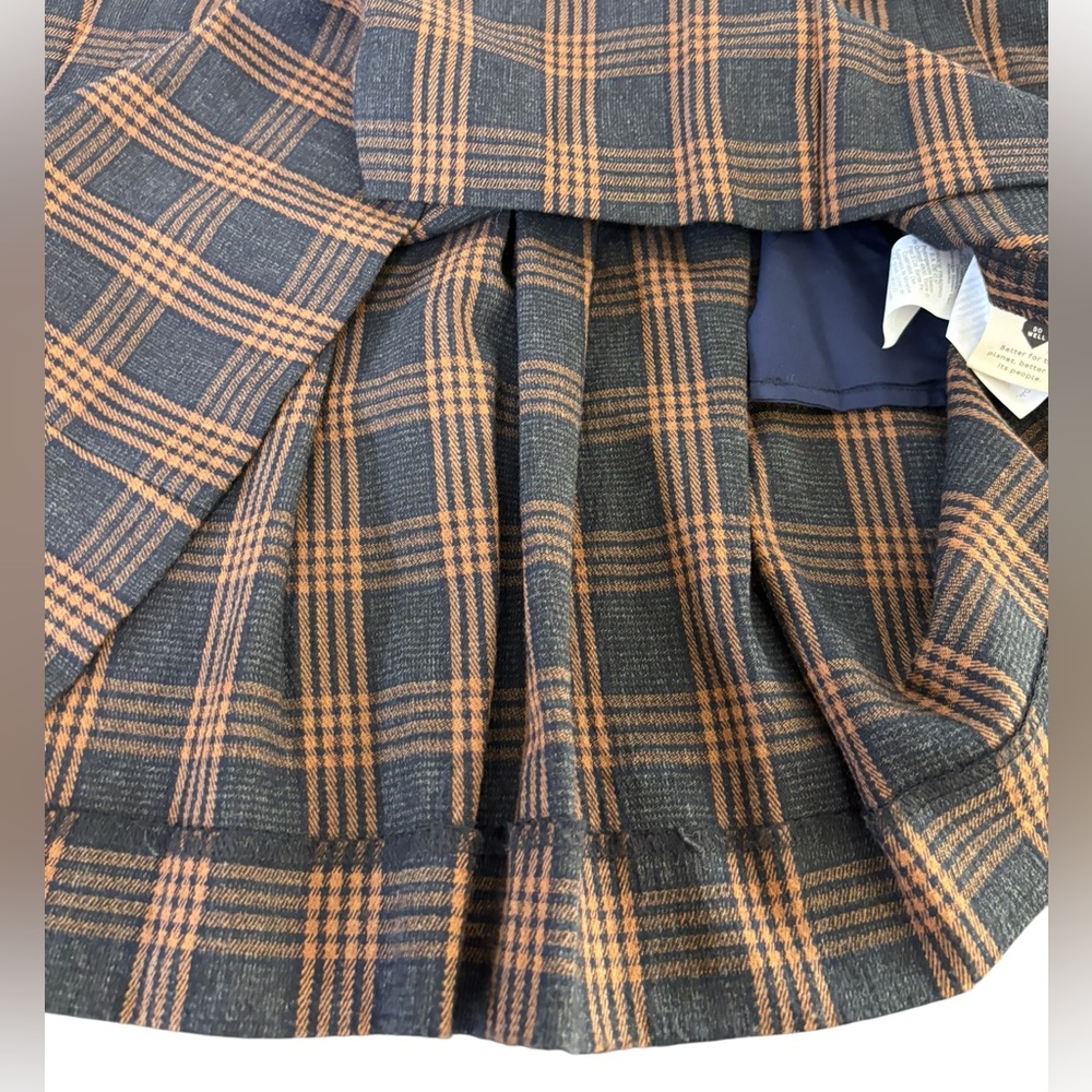 Madewell Plaid Mini Skirt in Brown/Black Double Breasted Button Detail Size M - Picture 6 of 8